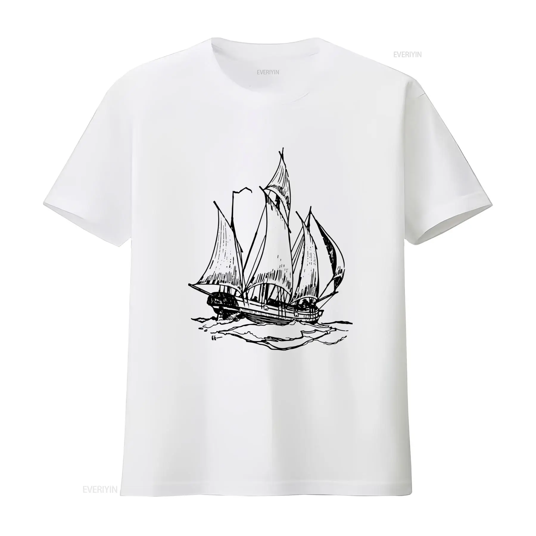 Vintage Yacht Fashion - 클래식 빈티지 쇼너 보트 프린트 범선
