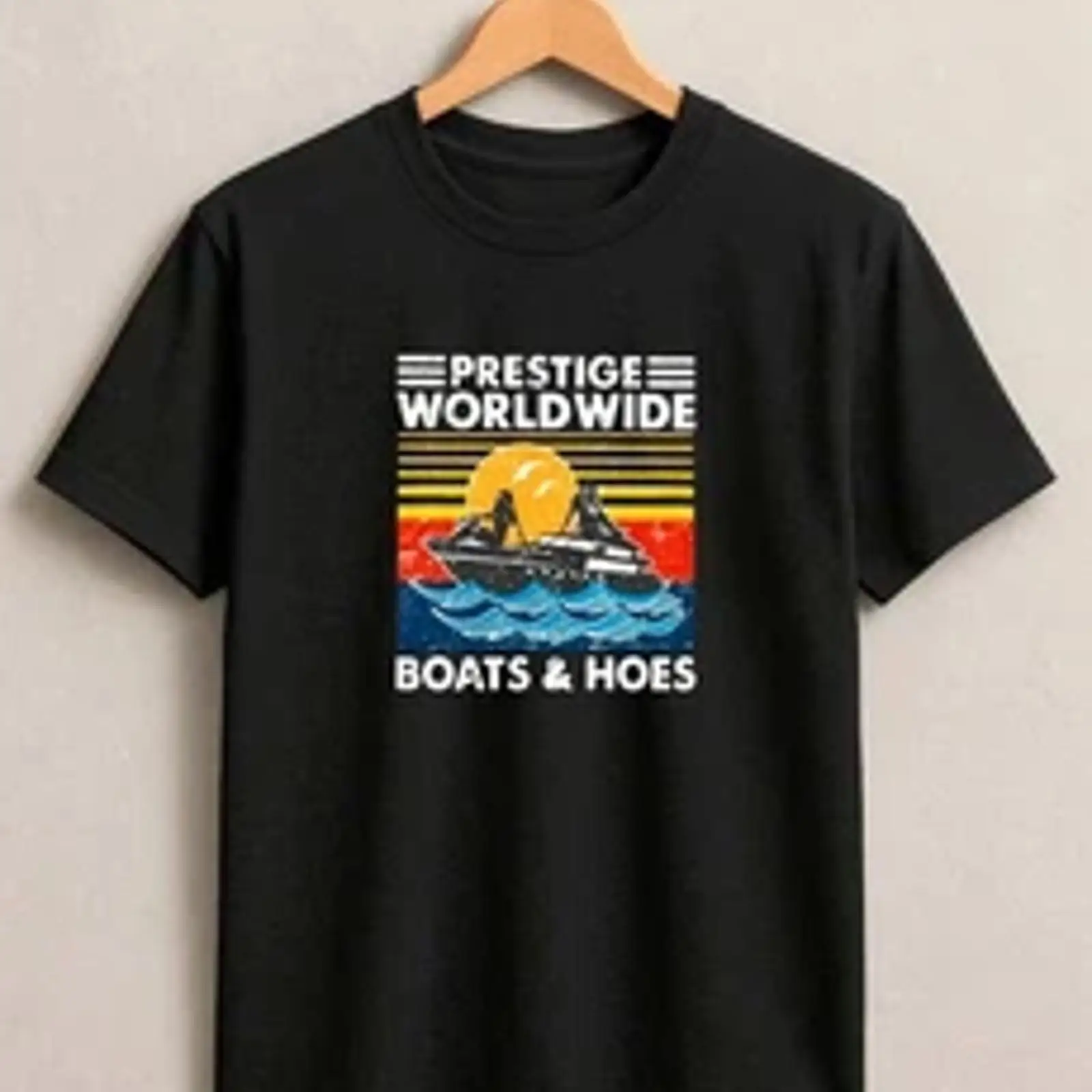Vintage Yacht Fashion - 레트로 요트 선셋 티셔츠 보트 바다