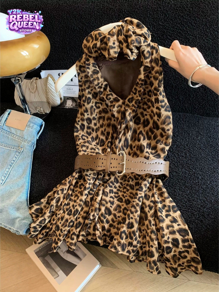 Vintage Fashion Looks - Y2K 프랑스 빈티지 폴카 도트 민소매