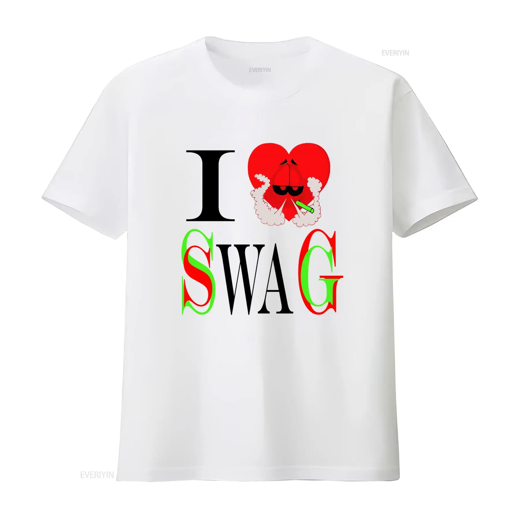Vintage Fashion Looks - I Swag 하트 프린트 티셔츠 레트로