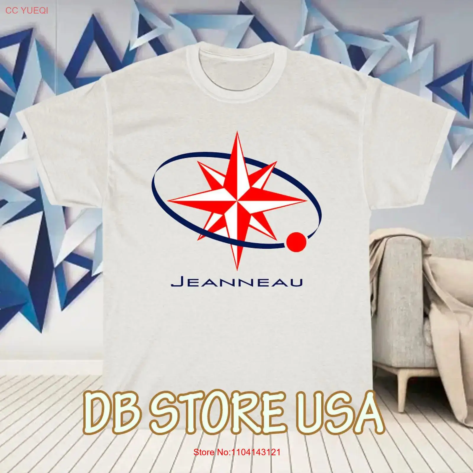 Vintage Yacht Fashion - 새로운 Jeanneau 요트 세일보트 로고 티셔츠