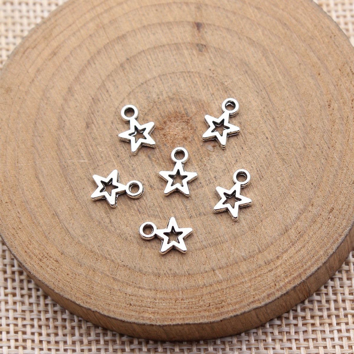 Vintage Fashion Words - 80개 8.5x6.2mm(0.33x0.24인치) 앤틱 실버 컬러 스타