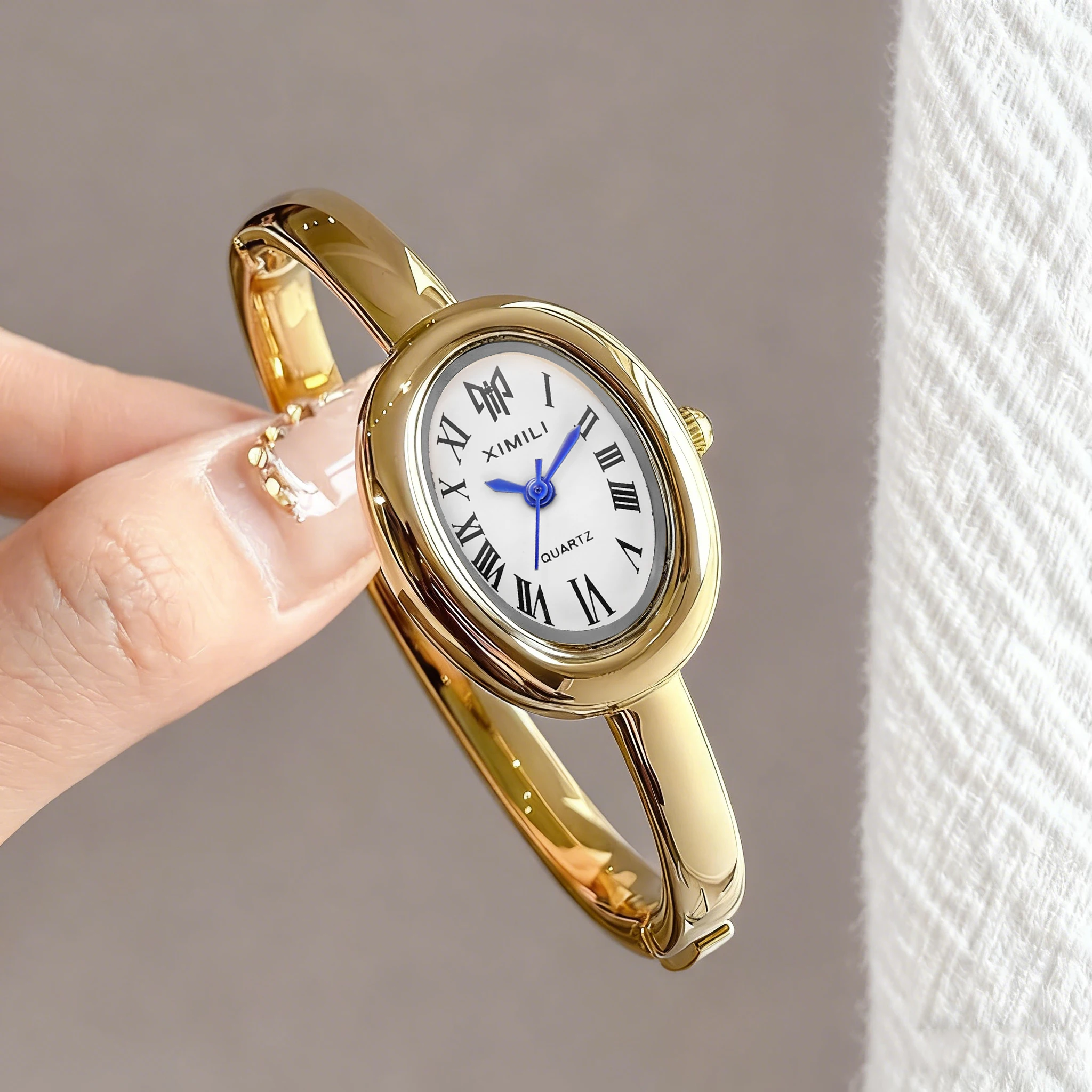 Vintage Fashion Watches - 2026XIMILI 여성용 빈티지 타원형 팔찌 시계,