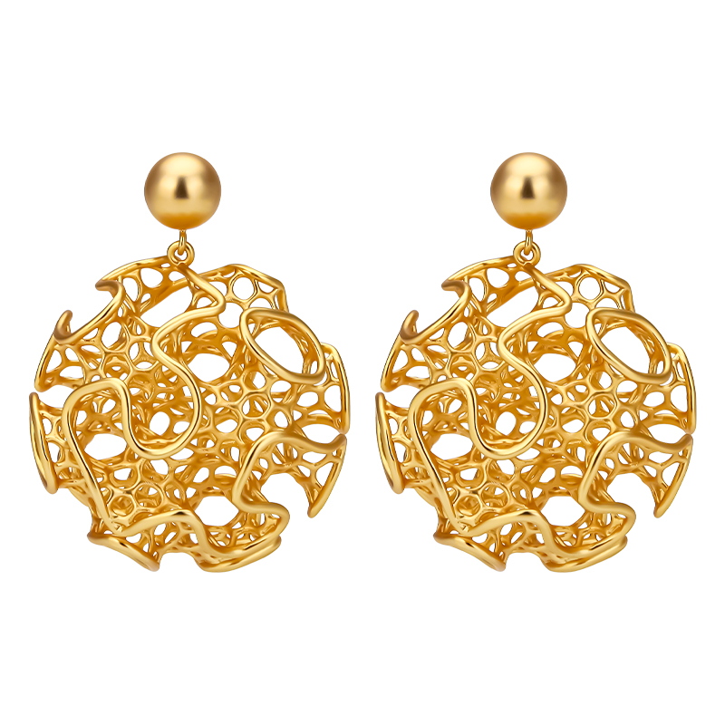 Vintage Fashion Websites - IVOG 여성용 라운드 빈티지 귀걸이, 18k