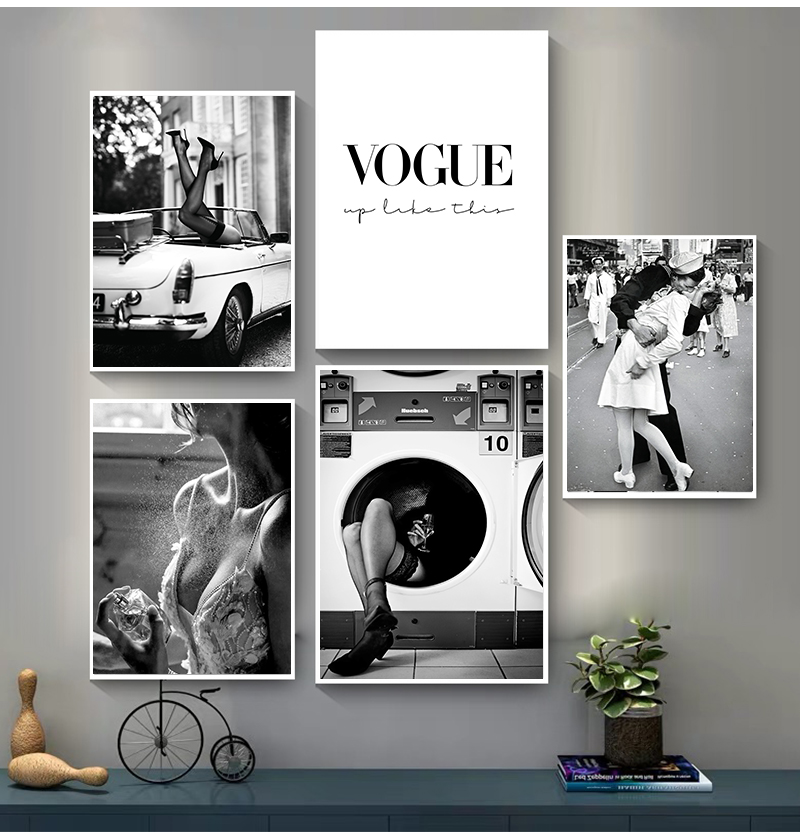 Vintage Vogue Fashion Poster - 거실을 위한 여성 그림 빈티지 패션