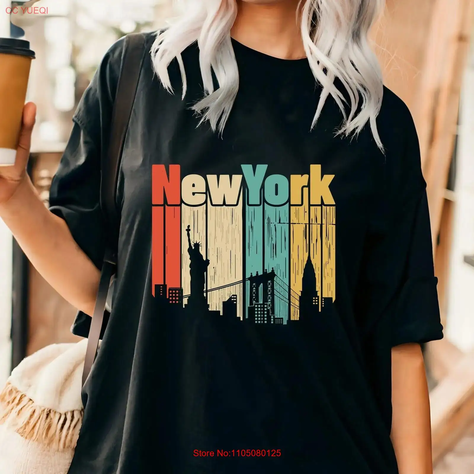 Vintage Fashion New York - 뉴욕 레트로 티셔츠 미국 여행 NYC