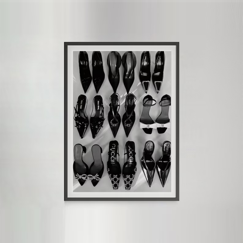 블랙 화이트 럭셔리 하이힐 아트 포스터 Y2K 미니멀리 - Vintage Vogue Fashion Poster 리뷰 및 가격