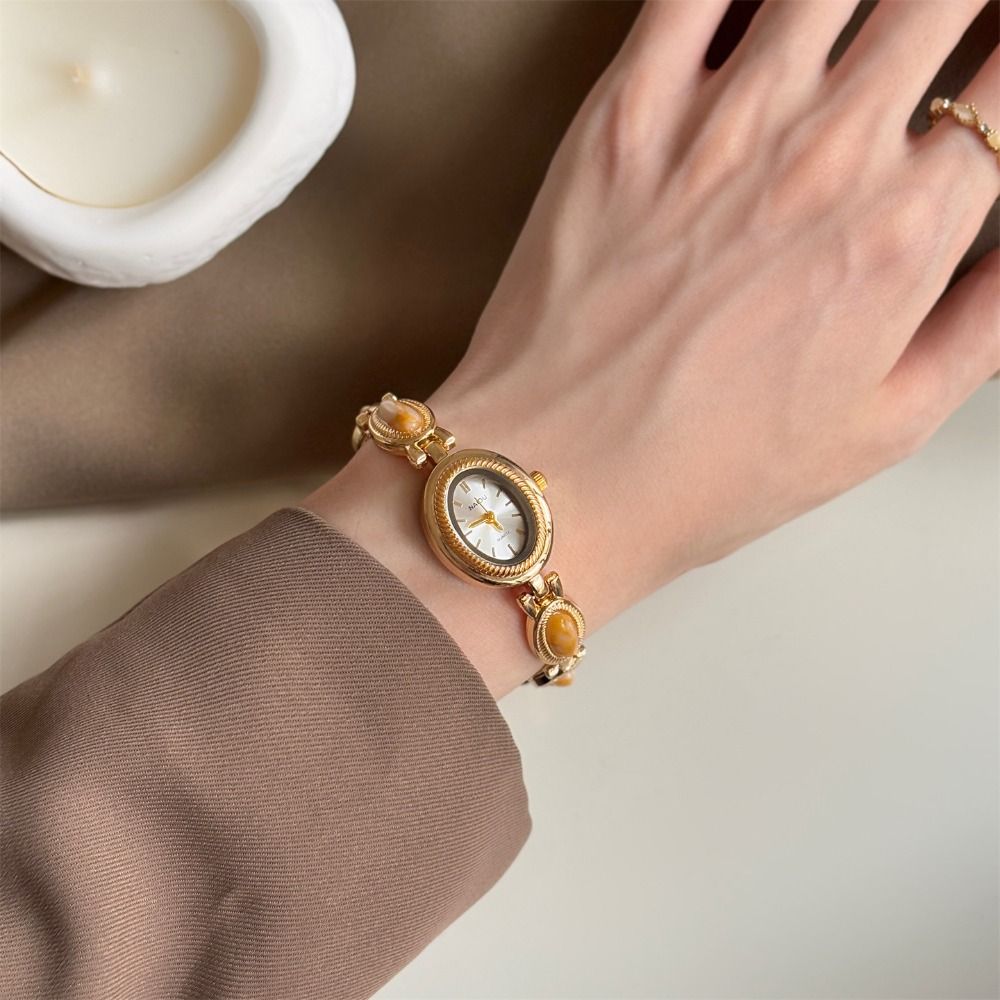 새로운 빈티지 컬러 보석 여성용 시계 우아한 타원형 쿼 - Vintage Fashion Watches 리뷰 및 가격