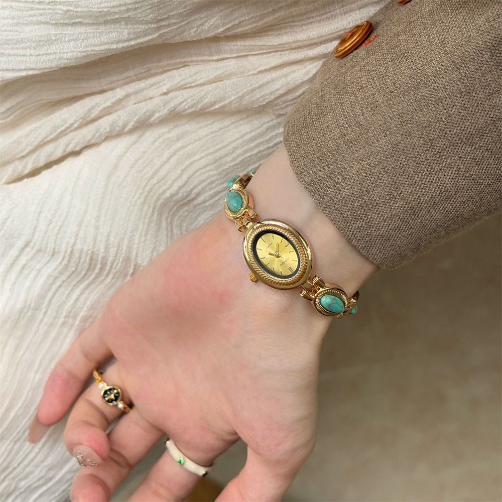새로운 빈티지 컬러 보석 여성용 시계 우아한 타원형 쿼 - Vintage Fashion Watches 리뷰 및 가격