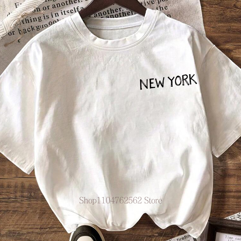 뉴욕시 패턴 프린트 티셔츠 여성용 여름 캐주얼 패션 빈 - Vintage Fashion New York 리뷰 및 가격