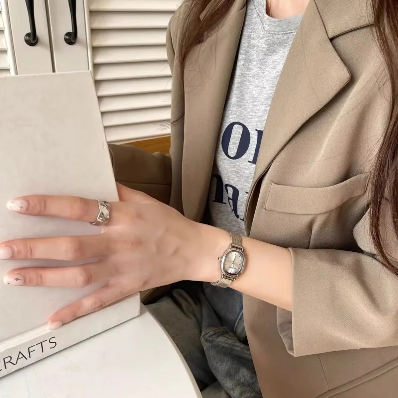 작은 타원형 다이얼 녹색 시계 간단한 스테인레스 스틸  - Vintage Fashion Watches 리뷰 및 가격