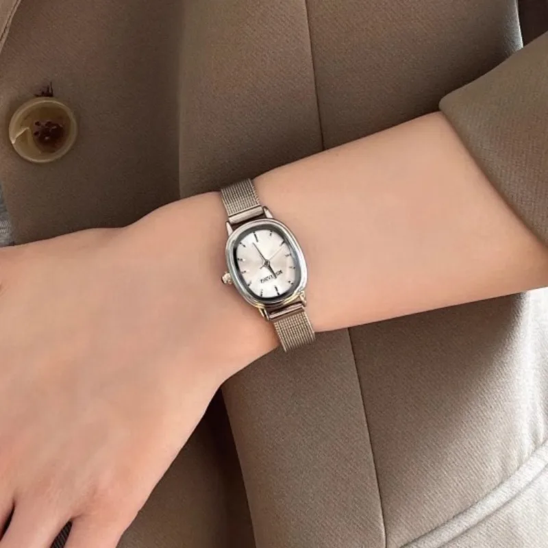 작은 타원형 다이얼 녹색 시계 간단한 스테인레스 스틸  - Vintage Fashion Watches 리뷰 및 가격