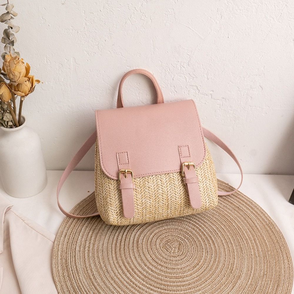 패션 PU 가죽 밀짚 백팩 레트로 디자인 빈티지 스타일 - Vintage Fashion Looks 리뷰 및 가격